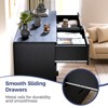 Sevobal Decorative Storage Cabinets, Rounded Corner Striped Six Door Cabinet, Modern Cabinet for Bedroom, Living Room, Black 43.3*13.8*30 - 4 of 4