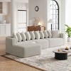 131.1 Inch Sectional Sofa Set with Left Chaise, Modular Design Curved L-Shaped Sofa with 10 Pillows, Chenille Fabric Sofa-Coolbibila - 2 of 4