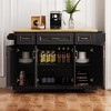 Bella Depot 54" Large Kitchen Island with Rubber Wood Drop Leaf, Rolling Kitchen Cart on 4 Wheels with 4 Doors and 3 Drawers for Kitchen, Dining Room - 3 of 4