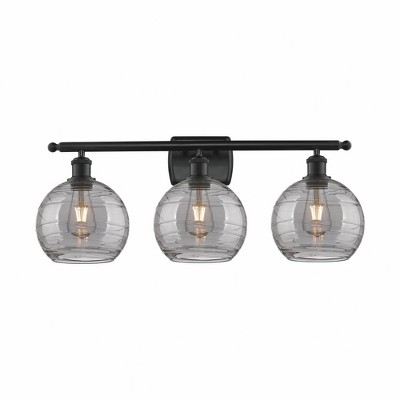 Athens Deco Swirl - 3 Light Bath Vanity In Industrial Style-11.25 Inches Tall and 26 Inches Wide