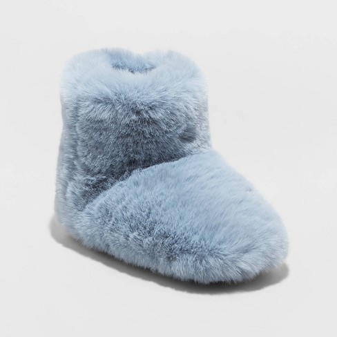 Endelig inden for Fest Toddler Girls' Dallas Fur Bootie Slippers - Cat & Jack™ Blue S : Target