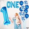 KatchOn, Blue 1 Balloon for First Birthday - Pack of 12 | Blue Number 1 Balloons | One Balloon Blue, Baby Shark 1st Birthday Decorations Boy - 4 of 4