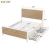 Full/Queen Size Metal Platform Bed with 2 Drawers, White, 4W -ModernLuxe - 4 of 4