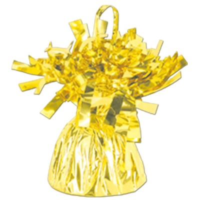 Beistle 6 oz. Metallic Wrapped Balloon Weights; Yellow 12/Pack 50804-Y