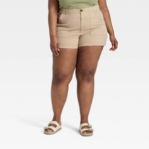 Women's High-Rise Cargo Shorts - Universal Thread™ - 1 of 3