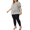 Agnes Orinda Women's Plus Size Polka Dots Casual Round Neck Flutter Sleeve Peplum Babydoll Blouses - 2 of 4