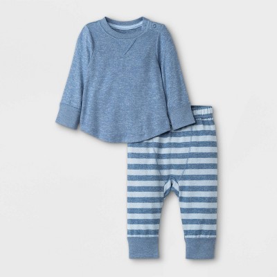 Image of Baby Boys' Hatchi Top & Bottom Set - Cat & Jack™ Blue Newborn
