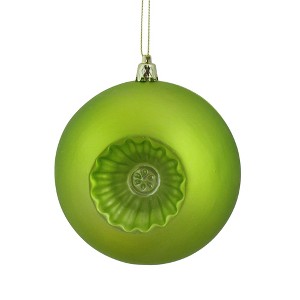 Northlight 6ct Matte Retro Reflector Shatterproof Christmas Ball Ornament Set 4" - Green - 1 of 3
