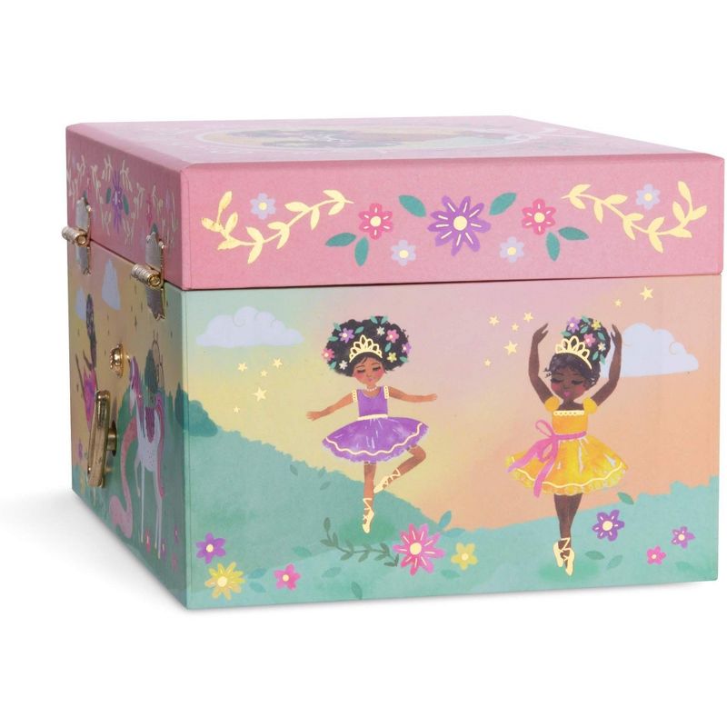 Jewelkeeper Girl's Musical Jewelry Storage Box with Black Ballerina - Pink, 5 of 8