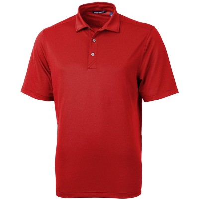 Men's Cutter & Buck Red/Navy Toronto Blue Jays Virtue Eco Pique Micro Stripe Recycled Polo Size: Extra Large