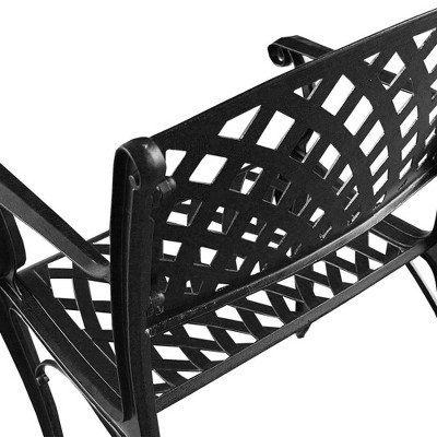 Modern Black Cast Aluminum Mesh Outdoor Dining Chair