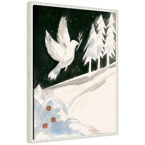 Kate & Laurel All Things Decor Sylvie Beaded Peace Dove Framed Canvas by Teju Reval - 1 of 4