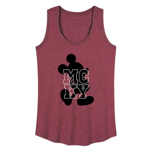 Women's Disney Silhouette Mickey Graphic Racerback Tank - Heather ...