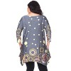 Women's Plus Size 3/4 Sleeve Printed Erie Tunic Top with Pockets - White Mark - 3 of 3