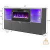 AMERLIFE 68" High Gloss Fireplace TV Stand with 40" Fireplace with LED Lights for TVs up to 78" - 2 of 4
