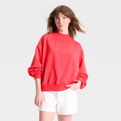 Women's USA Graphic Sweatshirt - Red