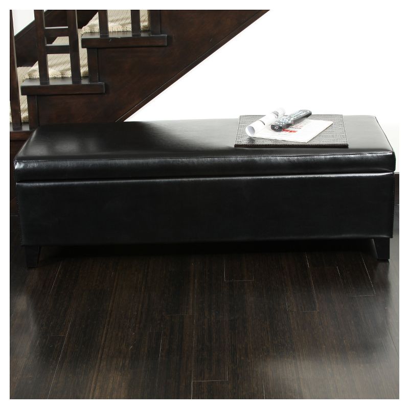 York Bonded Leather Storage Ottoman Bench - Christopher Knight Home, 3 of 7