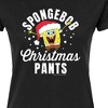 Women's - SpongeBob SquarePants - Spongebob Christmas Pants Juniors Fitted Graphic T-Shirt - image 2 of 4