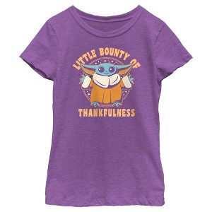 Girl's Star Wars: The Mandalorian Grogu Little Bounty of Thankfulness T-Shirt - 1 of 4
