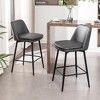 Counter Height Swivel Bar Stools Set of 2, 360¡ã Swivel Upholstered Barstools with Back and Metal Legs for Kitchen Island - 2 of 4