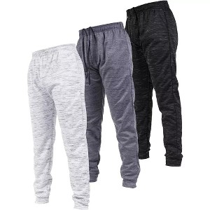 Ultra Performance Mens 3 Pack Joggers | Mens Marled Colored Athletic Bottoms with Pockets - 1 of 4