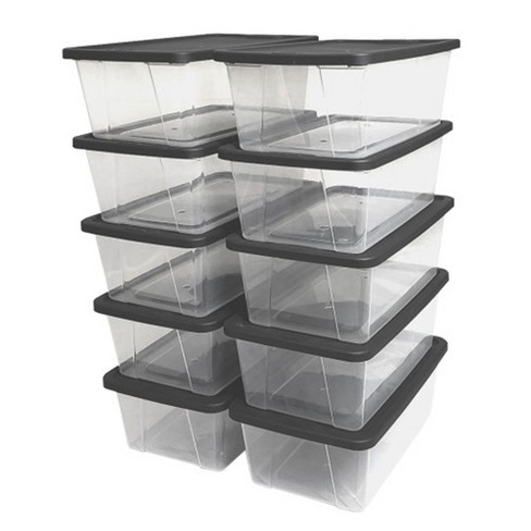 Clear Plastic Storage Bins with Clip-Lock Lids, 16x11x7 in.