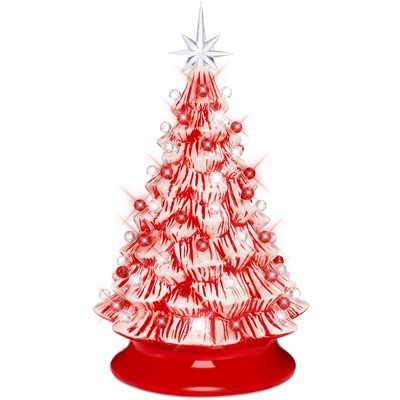 Best Choice Products 15in Pre-lit Ceramic Christmas Tree w/ Cord, Hand-Painted  Decoration - Peppermint Candy Cane