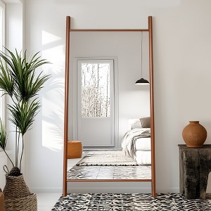 Dovelina Wooden Ladder Design Full Length Mirror Decorative Mirror - 1 of 4