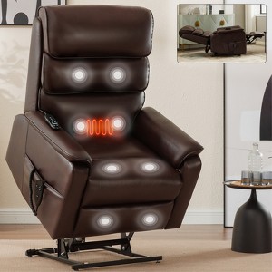 Grungis Chenille Lift Massage Chairs for Elderly,Cozy Recliner Chairs with Massage and Lumbar Heating for Living Room - 1 of 4