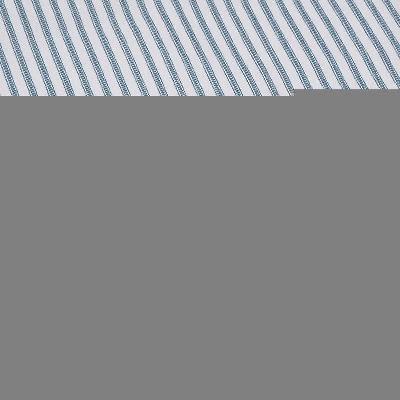 Ellis Curtain Plaza Classic Ticking Stripe Printed on Natural Ground 3" Rod Pocket Tailored Panel Pair Blue, 4 of 5