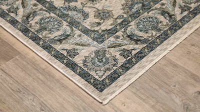 Aberdeen Beige and Blue 4' x 6' Synthetic Area Rug