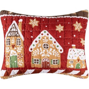 Greenland Home Fashions Gingerbread Lane 2404ES Standard Pillow Sham, 20x26Inch - 1 of 3