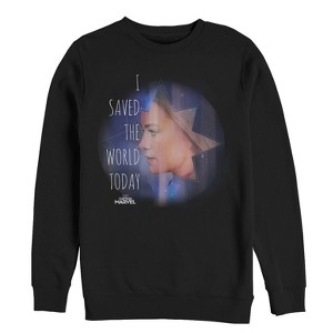 Men's Marvel Captain Marvel Saved World Today Sweatshirt - 1 of 3