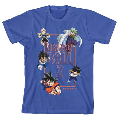 Dragon Ball Z Anime Cartoon Characters Youth Boys Grey Graphic Tee Shirt - L