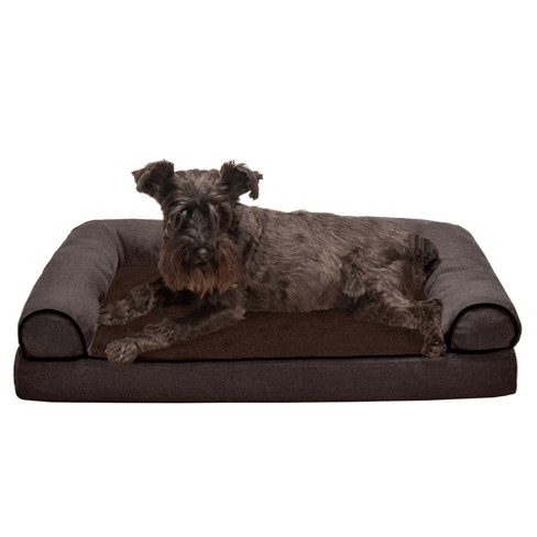 FurHaven Faux Fleece Chenille Orthopedic Sofa Dog Bed Cream