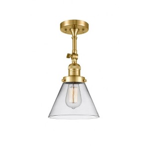 Cone - 1 Light Semi-Flush Mount In Industrial Style-14.5 Inches Tall and 7.75 Inches Wide - 1 of 1