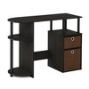 HOMLUX Simplistic Computer Desk Study Writing Workstation w/ Side Shelf & 2 Storage Bins - 2 of 4