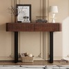 NicBex Rustic Solid Wood Entryway Table with Storage Drawers,Fluted Design Entryway Table with Metal Legs,Foyer Tables for Entryway,Hallway - 2 of 4