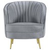 CAVINAS Velvet Accent Chair with Curved Channel Tufted Backrest,Modern Upholstered Living Room Chairs,Reading Chairs for Living Room - 4 of 4