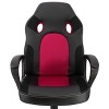 Elama High Back Adjustable Faux Leather and Mesh Office Chair in Black and Burgundy - 4 of 4