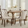 QingMoon Velvet Dining Chairs Set of 2, Mid Century Modern Kitchen Chairs, Tufted Wingback Chairs with Wood Handles and Nailhead Trim for Dining Room - 2 of 4