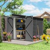 4.6' x 9' Outdoor Storage Shed, Lean to Metal Shed with Foundation Kit, Lockable Doors and Gloves for Patio, Lawn - 2 of 4