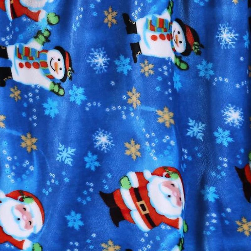 Plazatex Holiday Santa Snowman Design Micro Plush Throw Blanket - 50"x60" Multicolor, 3 of 4