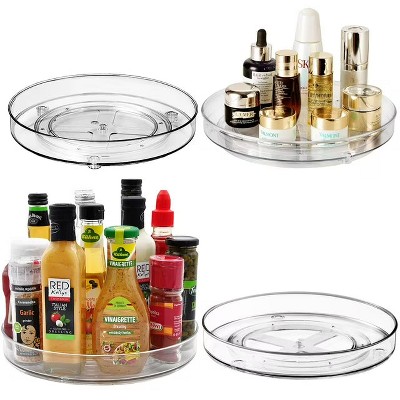 LunaLulinlk Lazy Susan Turntable Organizer, 9"+11" 2 Pack, Rotating Tray for Kitchen Organizer Cabinet, Spice Rack, Under Sink Organizer