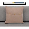 HomeRoots 24" Brown Cotton Throw Pillow With Buttons - 2 of 4