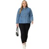 Agnes Orinda Women's Plus Size Denim Classic Button-Up Solid Color Jean Jackets - 3 of 4