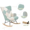 CAVINAS Linen Fabric Glider Rocking Chair with High Backrest,Upholstered Rocking Chairs,Nursery Accent Chair for Bedroom - 4 of 4