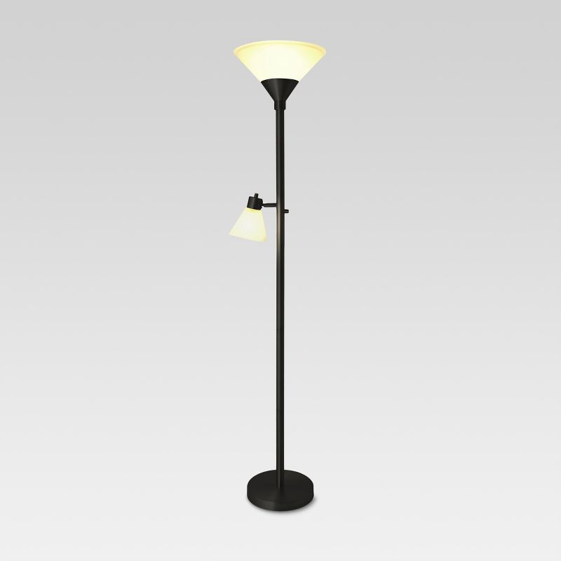 Mother Daughter Torchiere Floor Lamp with Glass Shade - Threshold™, 2 of 7