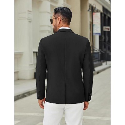 COOFANDY Men's Casual Blazer Jacket Slim Fit Two Button Suit Jackets Lightweight Knit Sport Coat Navy Blue M — фото 4