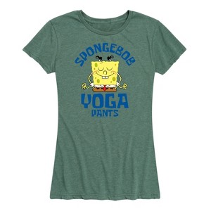 Women's - SpongeBob SquarePants - SpongeBob Yoga Pants Short Sleeve Graphic T-Shirt - 1 of 4